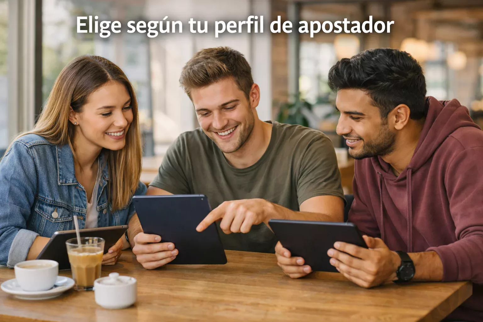 Diferentes perfiles de usuarios comparando opciones en tablet