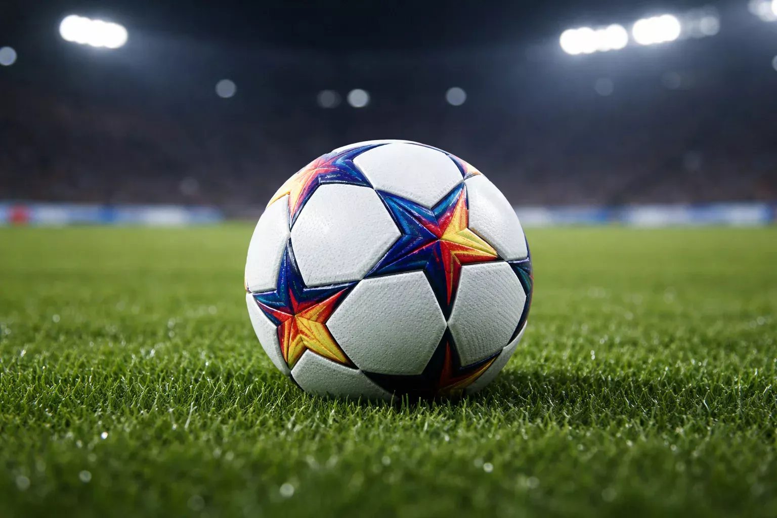 Balón de fútbol oficial de Europa League sobre césped