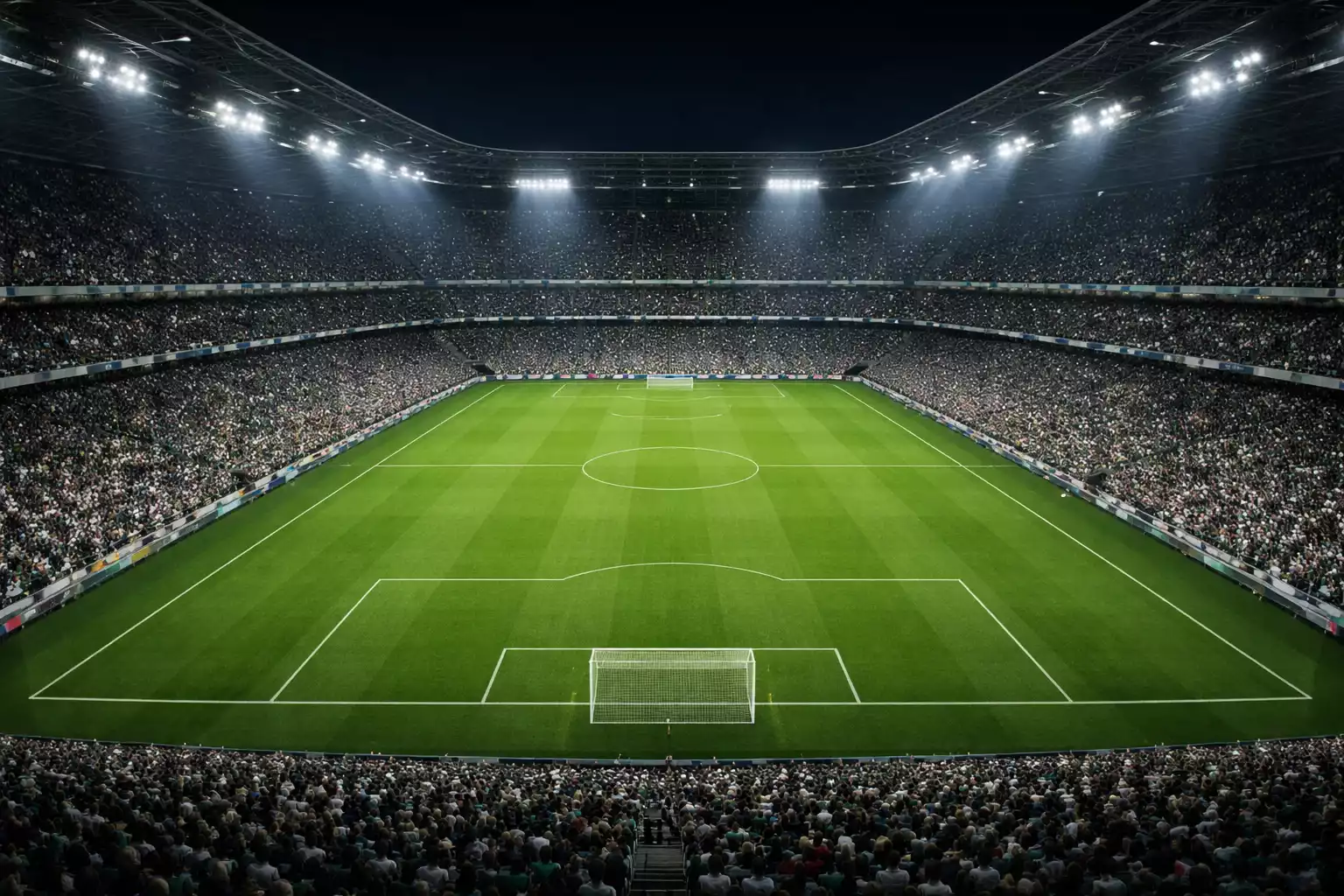 Estadio Benito Villamarín iluminado en noche europea