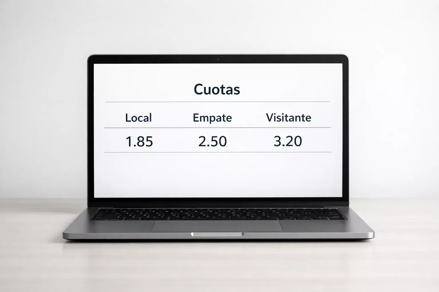 Pantalla con cuotas y probabilidades de equipos españoles
